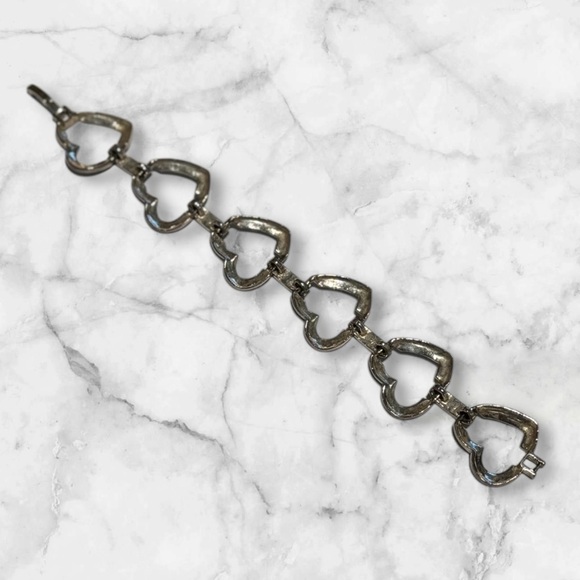 💟💎Vintage Silver Heart Link Bracelet - Picture 6 of 14